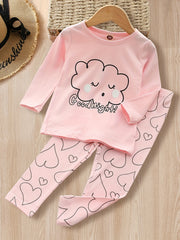 Kid's Cloud Pajamas Set Comfy Casual PJ Set Girl's Loungewear
