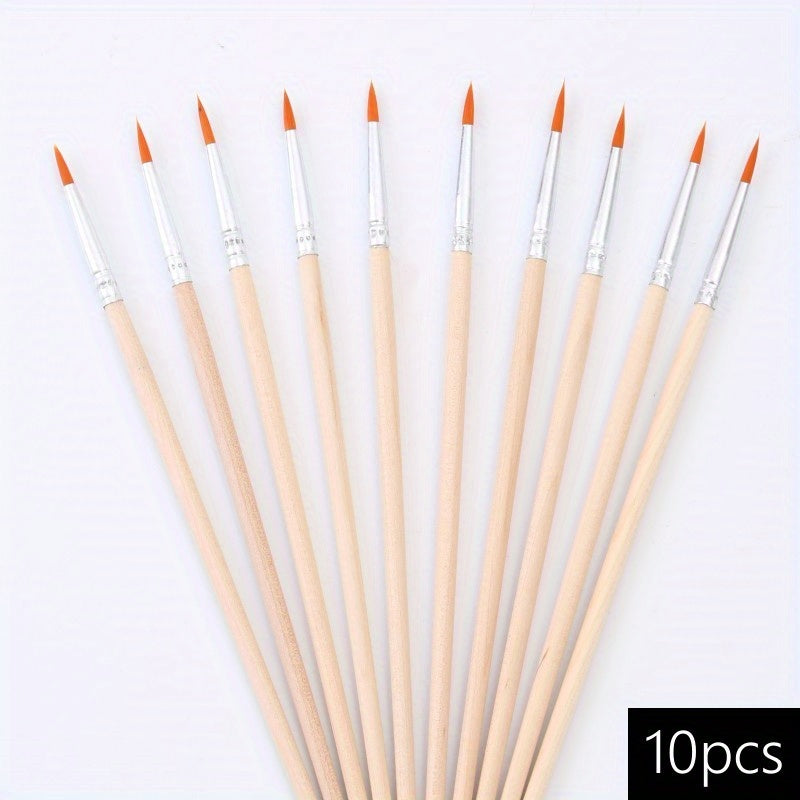 Wooden Handle Nylon Bristles Paintbrushes for Art Painting
