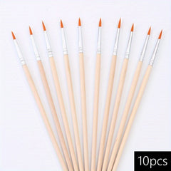 Wooden Handle Nylon Bristles Paintbrushes for Art Painting