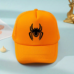 Kids Mesh Sunshade Baseball Cap Spider Embroidery