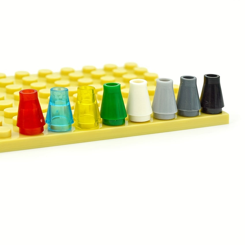 100pcs Building Blocks Cone 1x1 without Top Groove Special Assembly Particle