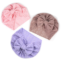 Newborn Baby Girls Bow Bandana Beanie for Autumn and Spring