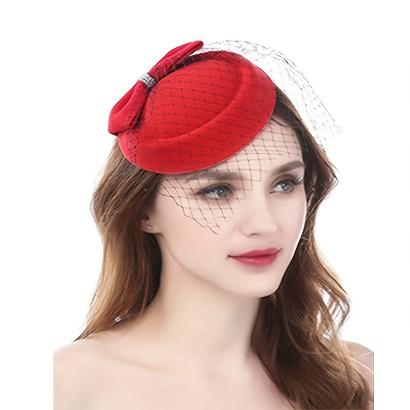 Vintage Pillbox Hat Cocktail Tea Party Headwear With Veil