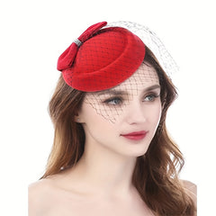 Vintage Pillbox Hat Cocktail Tea Party Headwear With Veil