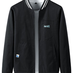 Men's Casual Baseball Collar Zip Up Jacket Coat For Spring Fall