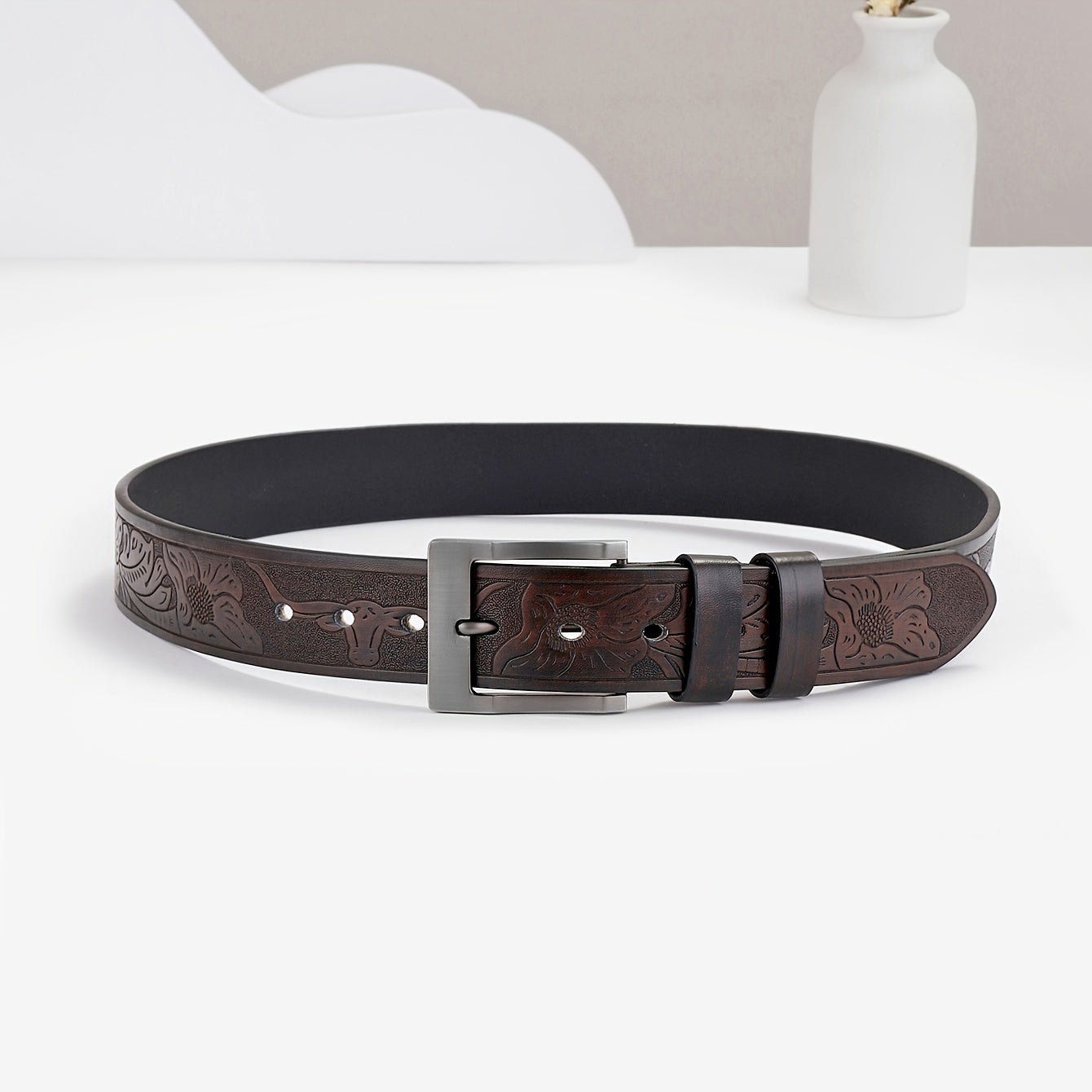Casual Vintage Business Style Leather Belt
