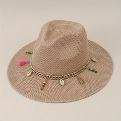 Men's Summer Straw Sun Visor Hat Big Eaves Outdoor Fishing Travel Beach Hat