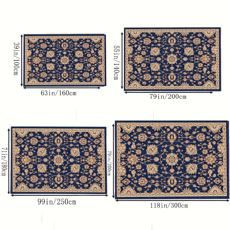 Dark American Classic Pattern Large Area Carpet