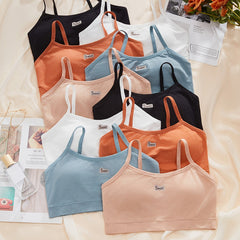 10pcs Letter Print Sports Bras Comfy & Stretch Intimates Women's Lingerie