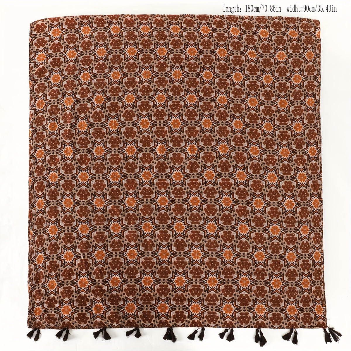 Boho Tassel Scarf Vintage Floral Print Shawl