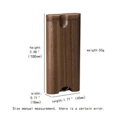 Vintage Walnut Wood Cigarette Case with Metal Stick