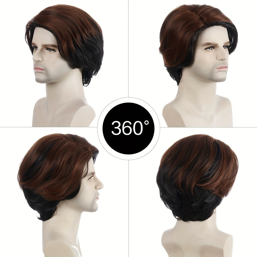 Men's Brown Costume Wig for Daily Wear