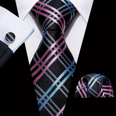 Men's Silk Striped Necktie Set Wedding