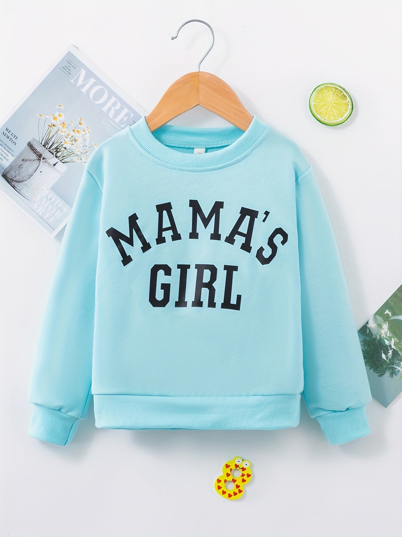 Girls 'Mama's Girl' Print Sweatshirt Top for Sports Casual Outfit