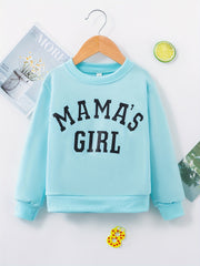 Girls 'Mama's Girl' Print Sweatshirt Top for Sports Casual Outfit
