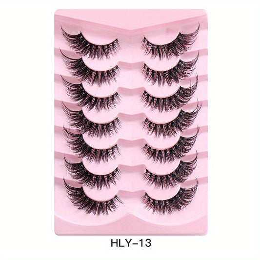 7 Pairs Fox Eye False Eyelashes Daily Stage Makeup Eyelashes