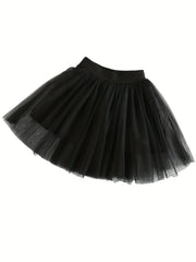 Toddler Girls Solid Tutu Skirt Mesh Skirt For Ballet Dance Practice