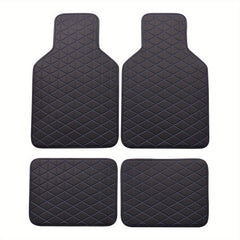 4pcs Waterproof Car Floor Mats PU Leather Front & Rear Car Carpet Accessories