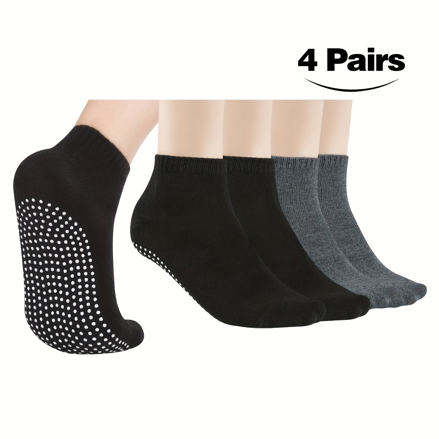 4 Pairs Women's Non-slip Yoga Pilates Socks Elastic Dance Training Socks