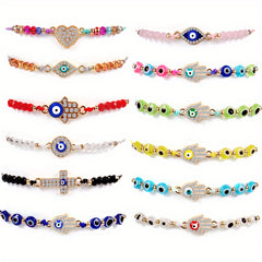 36pcs Evil Eye Bracelets Pack For Women Girls Adjustable Bracelets