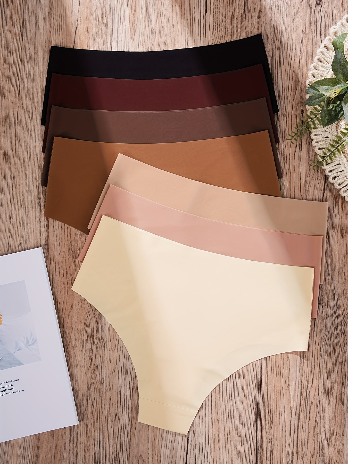 7 Seamless Hipster Panties Soft High Waist Stretchy Women's Lingerie