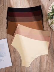 7 Seamless Hipster Panties Soft High Waist Stretchy Women's Lingerie