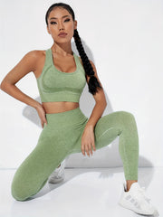 2pcs Yoga Set Sports Bra & Leggings Women's Activewear