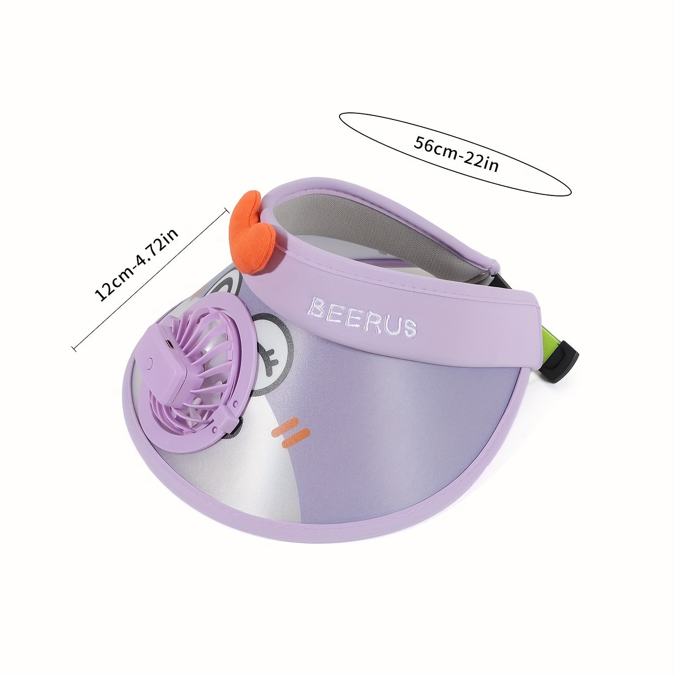 Heart Cartoon Fan Visor Hat Purple Sunshade UV Protection Sun Hat