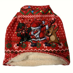 Santa Printed Plush Beanie Hat Winter Outdoor Hat