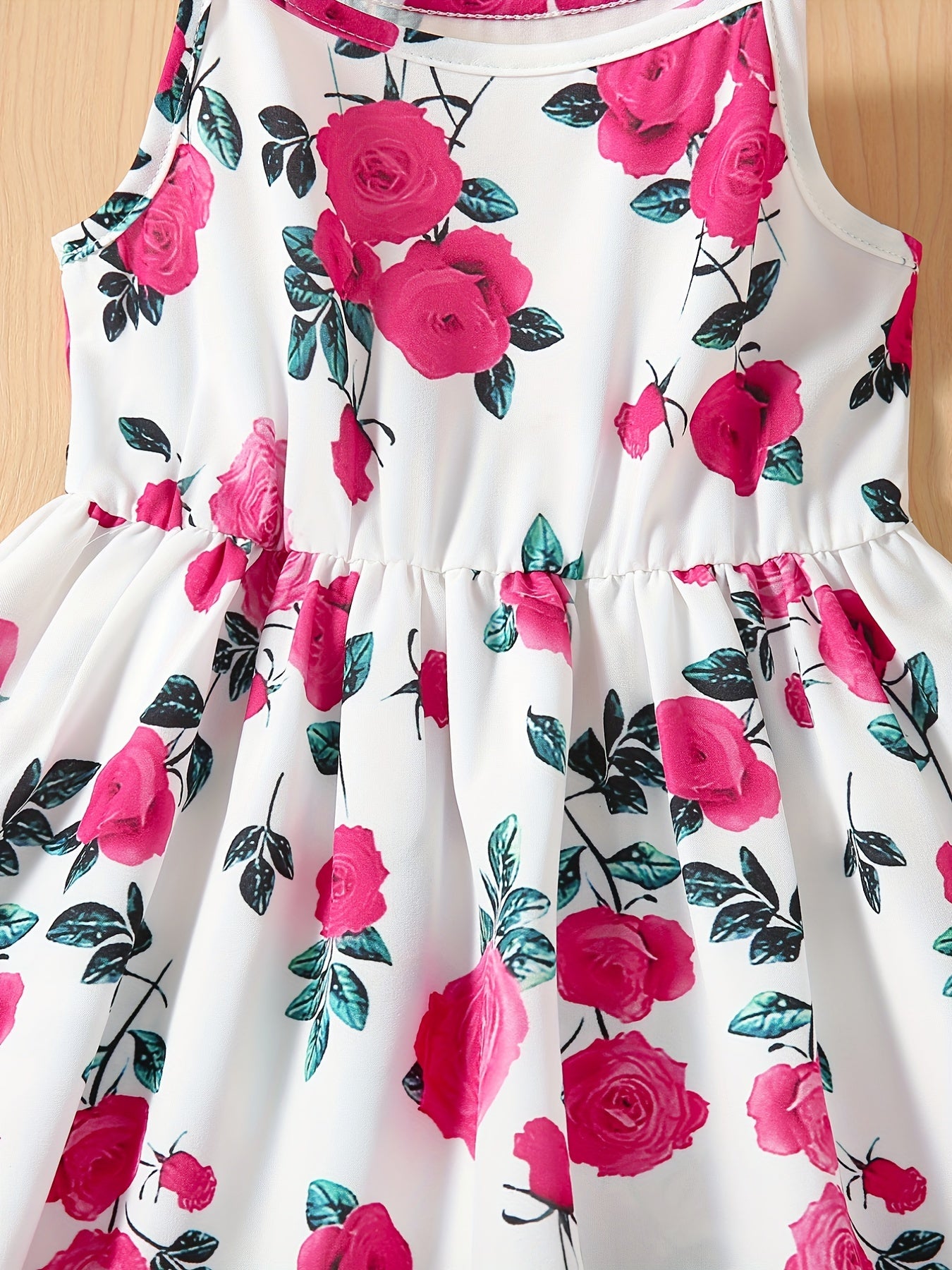 Toddler Girls Flowers Graphic Cami Dress For Party Beach