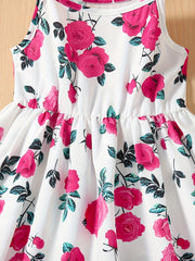 Toddler Girls Flowers Graphic Cami Dress For Party Beach