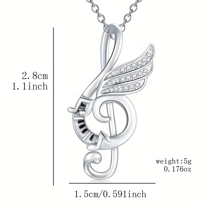 Girl's Notes Pendant Necklace Casual Notes Necklace Accessories
