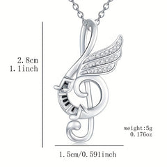 Girl's Notes Pendant Necklace Casual Notes Necklace Accessories