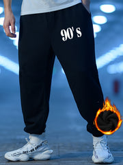 Men's Winter Warm Sweatpants Loose Fit Drawstring Jogger