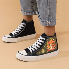 Dragon Pattern High Top Skate Shoes for Girls