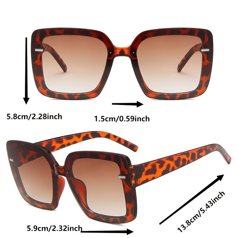 2 Pairs Couple's Large Frame Rimless Sunglasses