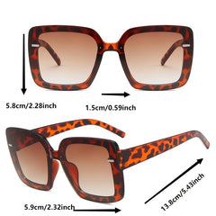 2 Pairs Couple's Large Frame Rimless Sunglasses