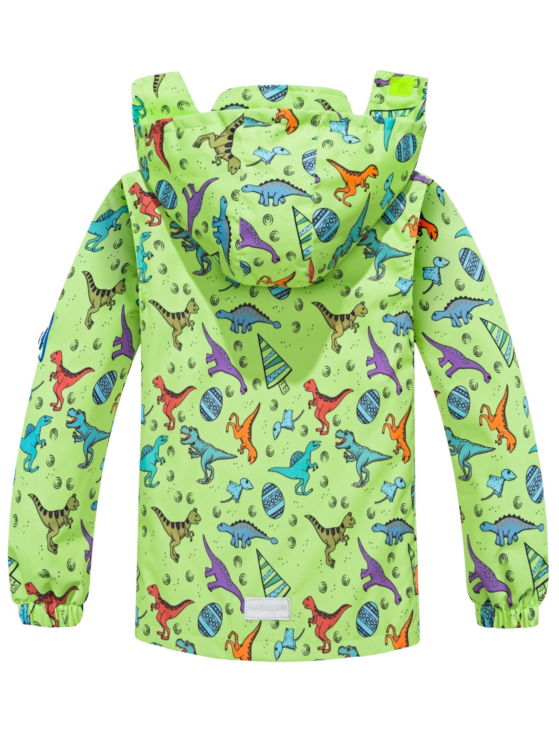Boys Dinosaur Raincoat Jacket with Removable Hood