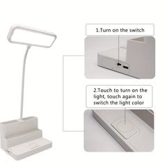 Multifunctional LED Desk Lamp Touch Folding Study Reading Bedside Lamp