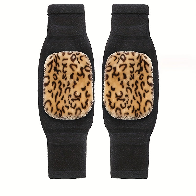 2pcs Warm Knee & Leg Guards Fleece for Men & Women Cold Leg Protection
