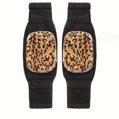 2pcs Warm Knee & Leg Guards Fleece for Men & Women Cold Leg Protection