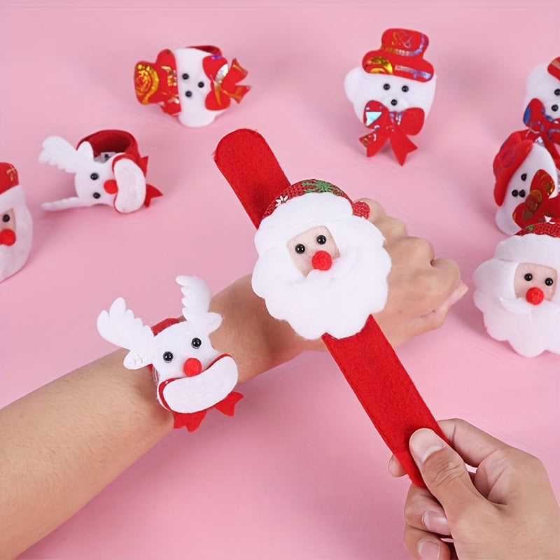 4pcs Christmas Bracelets Plush Doll Wristband Holiday Gathering
