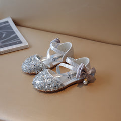 Girls Sequin Dress Shoes Soft Bottom Lightweight Breathable Shoes