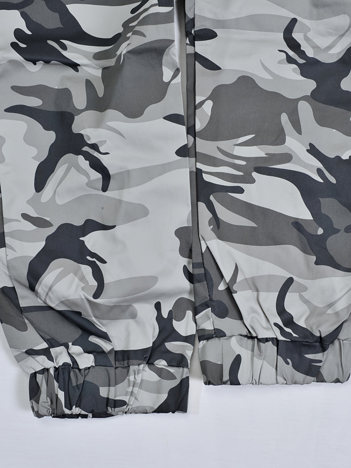 Men's Camo Cargo Pants Elastic Waist Casual Trousers