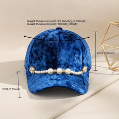 Faux Pearl Trucker Hats Lightweight Adjustable Sun Hat
