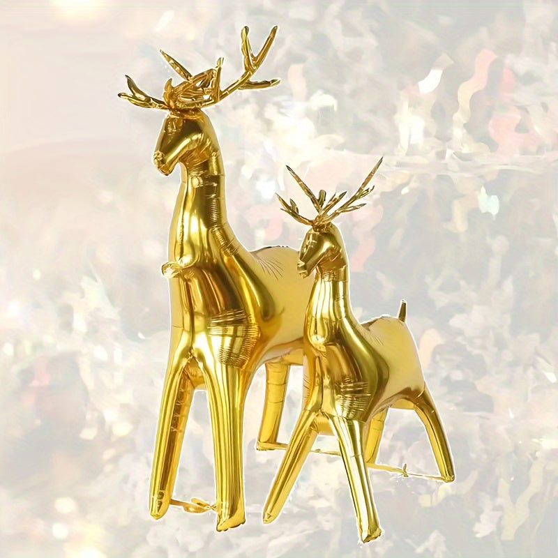 2pcs Christmas Golden Elk Balloons Party Decoration Aluminum Film Balloons
