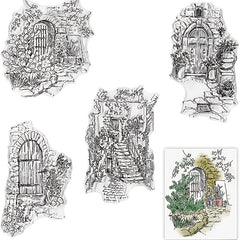 Garden Door Clear Stamps Set for Crafts - Perfect for Card Making & Scrapbooking