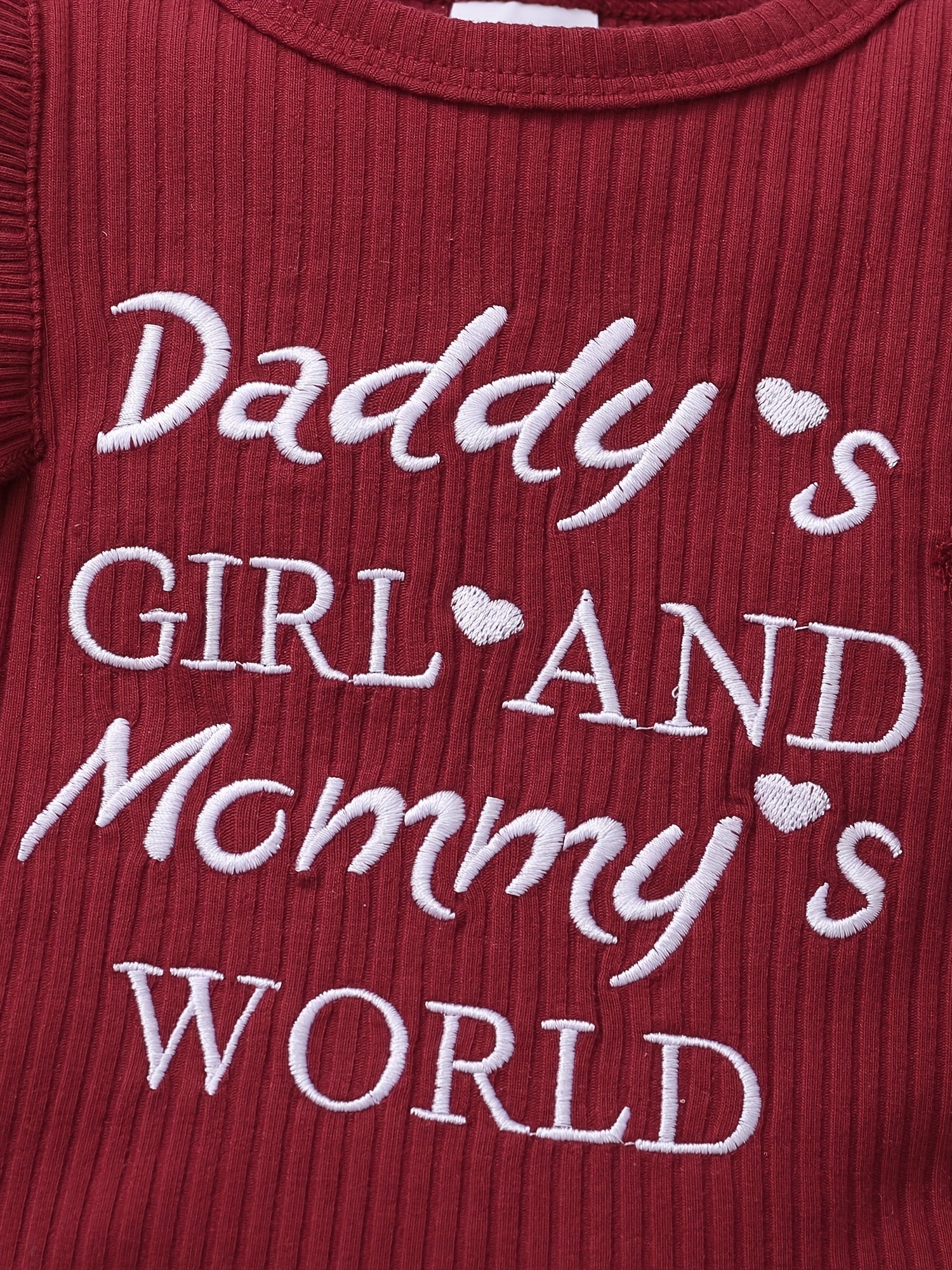 3pcs Baby Girls Letter Print Ruffle Bodysuit Set & Headband