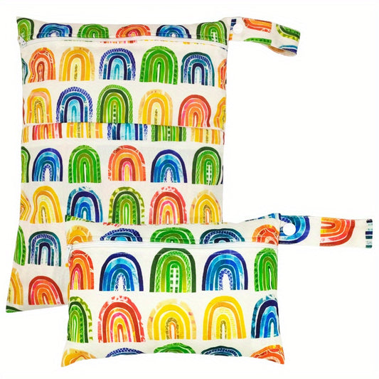 2pcs Wet Dry Bag Waterproof Reusable Diaper Storage Bag for Beach Swimming