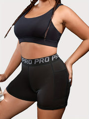 Sports Shorts Women's Plus High Rise High Stretch Shorts